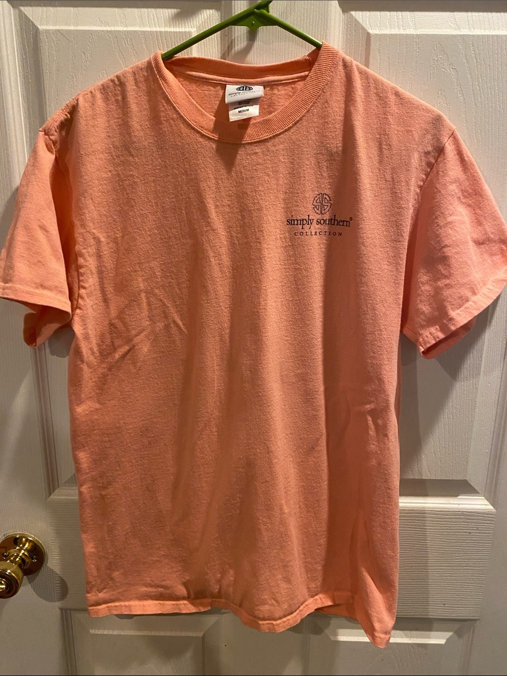 Simply Southern Men's Coral-Peach Short Sleeve Logo Tee